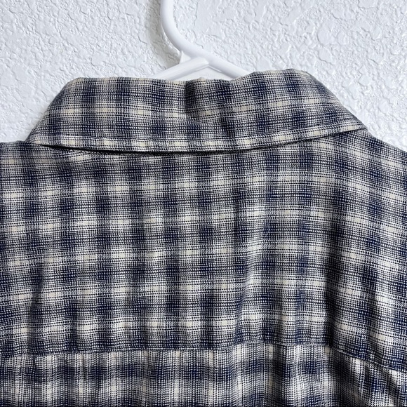 Patagonia Organic Cotton Plaid Long Sleeve Men's Medium Light Brown/Dark Blue - Picture 10 of 15